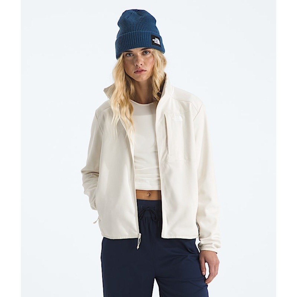 The North Face Womens Cream Full Zip Track Jacket Mock Neck Off White Size M